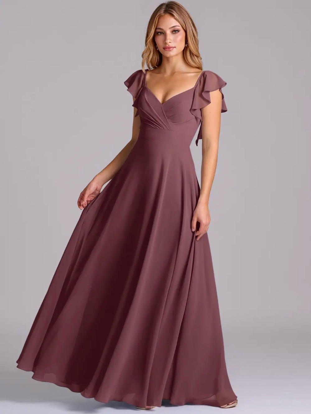 NWT Azazie Leilani in Sangria Chiffon 16/18